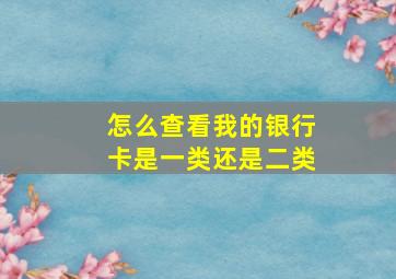 怎么查看我的银行卡是一类还是二类