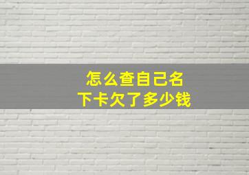 怎么查自己名下卡欠了多少钱