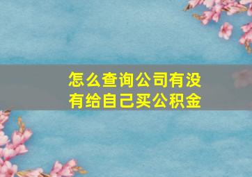 怎么查询公司有没有给自己买公积金