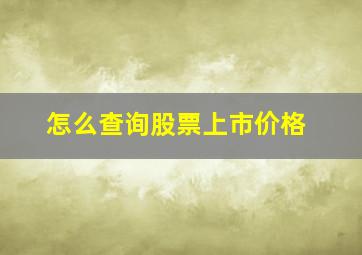 怎么查询股票上市价格