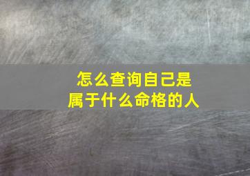 怎么查询自己是属于什么命格的人