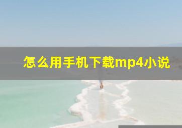 怎么用手机下载mp4小说