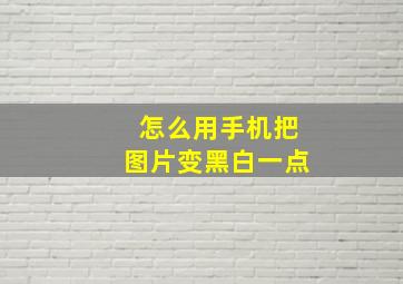 怎么用手机把图片变黑白一点