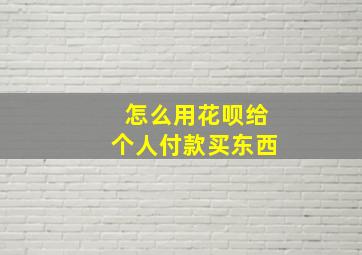 怎么用花呗给个人付款买东西