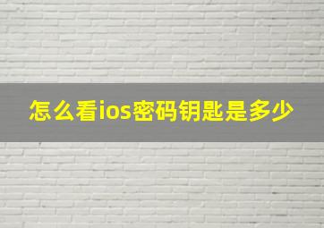 怎么看ios密码钥匙是多少