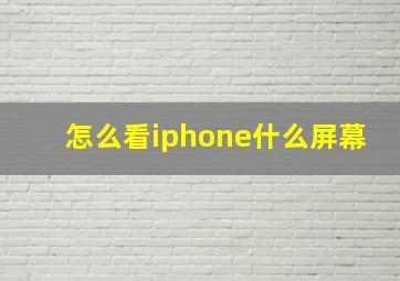 怎么看iphone什么屏幕