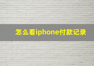 怎么看iphone付款记录