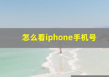 怎么看iphone手机号