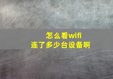 怎么看wifi连了多少台设备啊