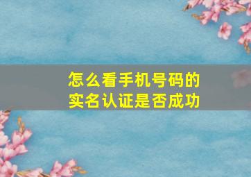 怎么看手机号码的实名认证是否成功