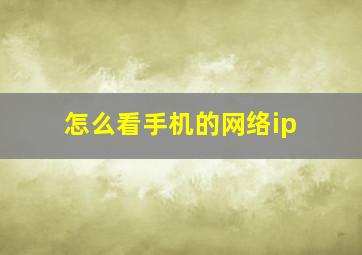 怎么看手机的网络ip