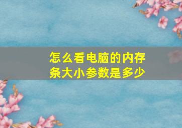 怎么看电脑的内存条大小参数是多少