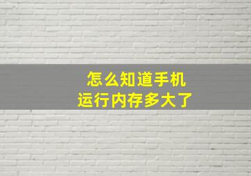 怎么知道手机运行内存多大了