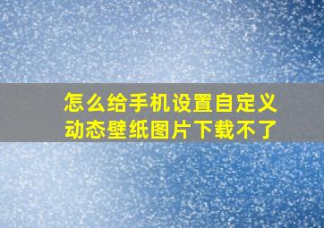 怎么给手机设置自定义动态壁纸图片下载不了