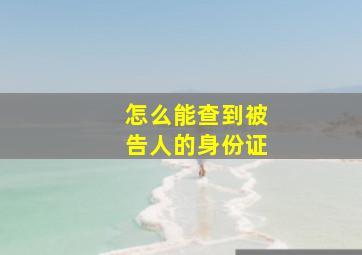 怎么能查到被告人的身份证