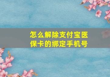 怎么解除支付宝医保卡的绑定手机号