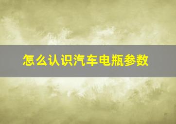 怎么认识汽车电瓶参数