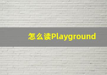 怎么读Playground