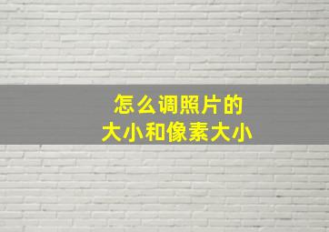 怎么调照片的大小和像素大小