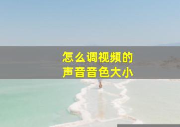 怎么调视频的声音音色大小