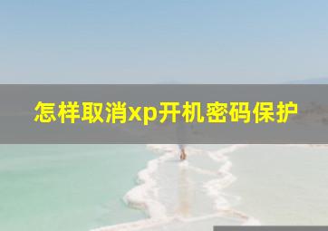 怎样取消xp开机密码保护