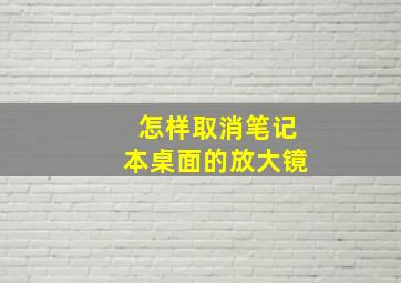 怎样取消笔记本桌面的放大镜