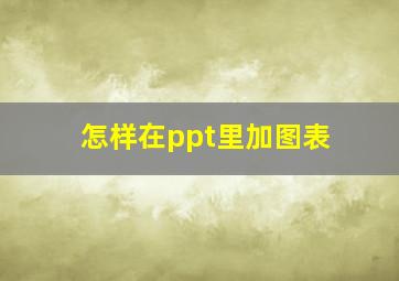 怎样在ppt里加图表