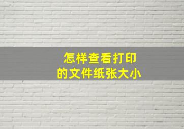 怎样查看打印的文件纸张大小