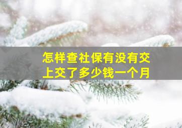 怎样查社保有没有交上交了多少钱一个月