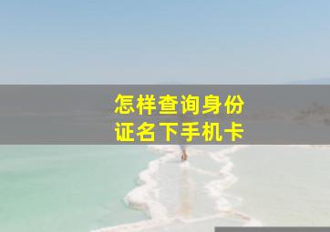 怎样查询身份证名下手机卡