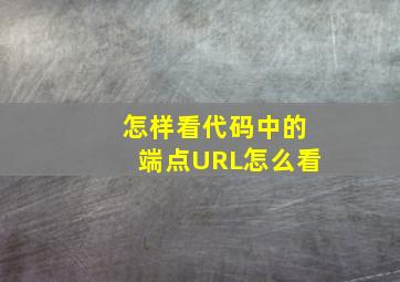 怎样看代码中的端点URL怎么看