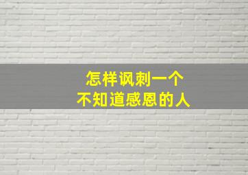 怎样讽刺一个不知道感恩的人