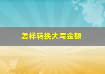 怎样转换大写金额