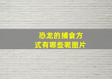 恐龙的捕食方式有哪些呢图片