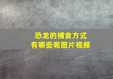 恐龙的捕食方式有哪些呢图片视频