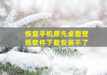 恢复手机原先桌面壁纸软件下载安装不了