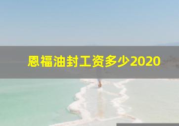 恩福油封工资多少2020