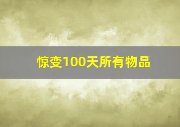 惊变100天所有物品