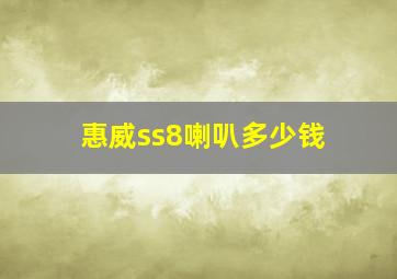 惠威ss8喇叭多少钱