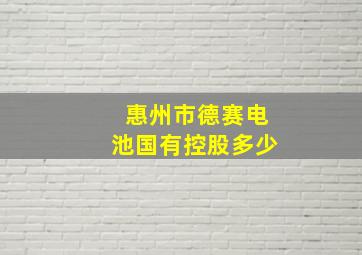 惠州市德赛电池国有控股多少