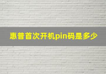 惠普首次开机pin码是多少