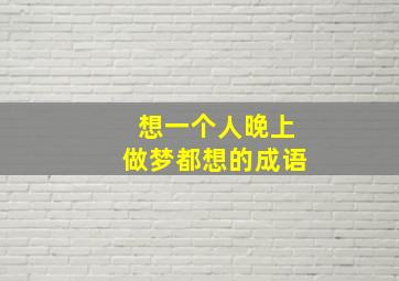 想一个人晚上做梦都想的成语