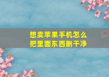 想卖苹果手机怎么把里面东西删干净