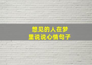 想见的人在梦里说说心情句子