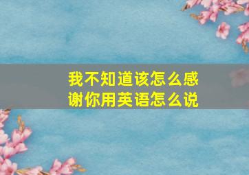 我不知道该怎么感谢你用英语怎么说