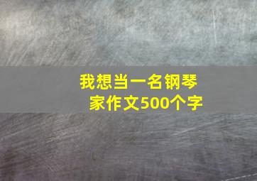 我想当一名钢琴家作文500个字