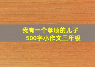 我有一个孝顺的儿子500字小作文三年级