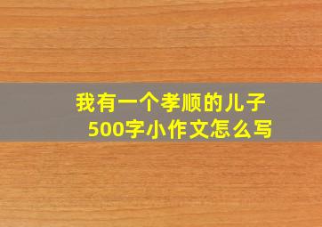 我有一个孝顺的儿子500字小作文怎么写