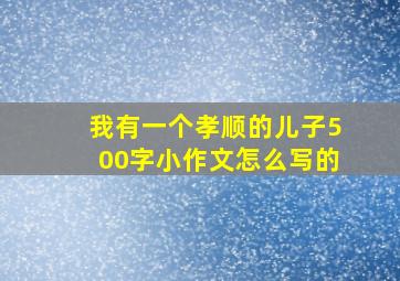 我有一个孝顺的儿子500字小作文怎么写的