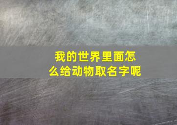 我的世界里面怎么给动物取名字呢